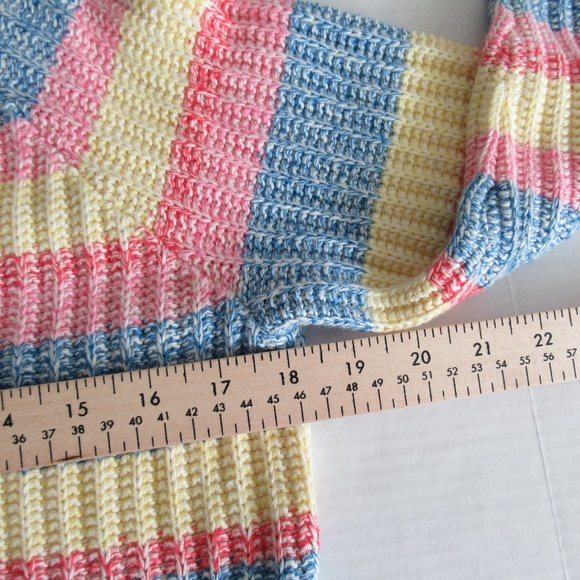 Talbots Women's Sweater Striped Cable Pattern Long Sleeve, Sz M Multicolor - Picture 5 of 9